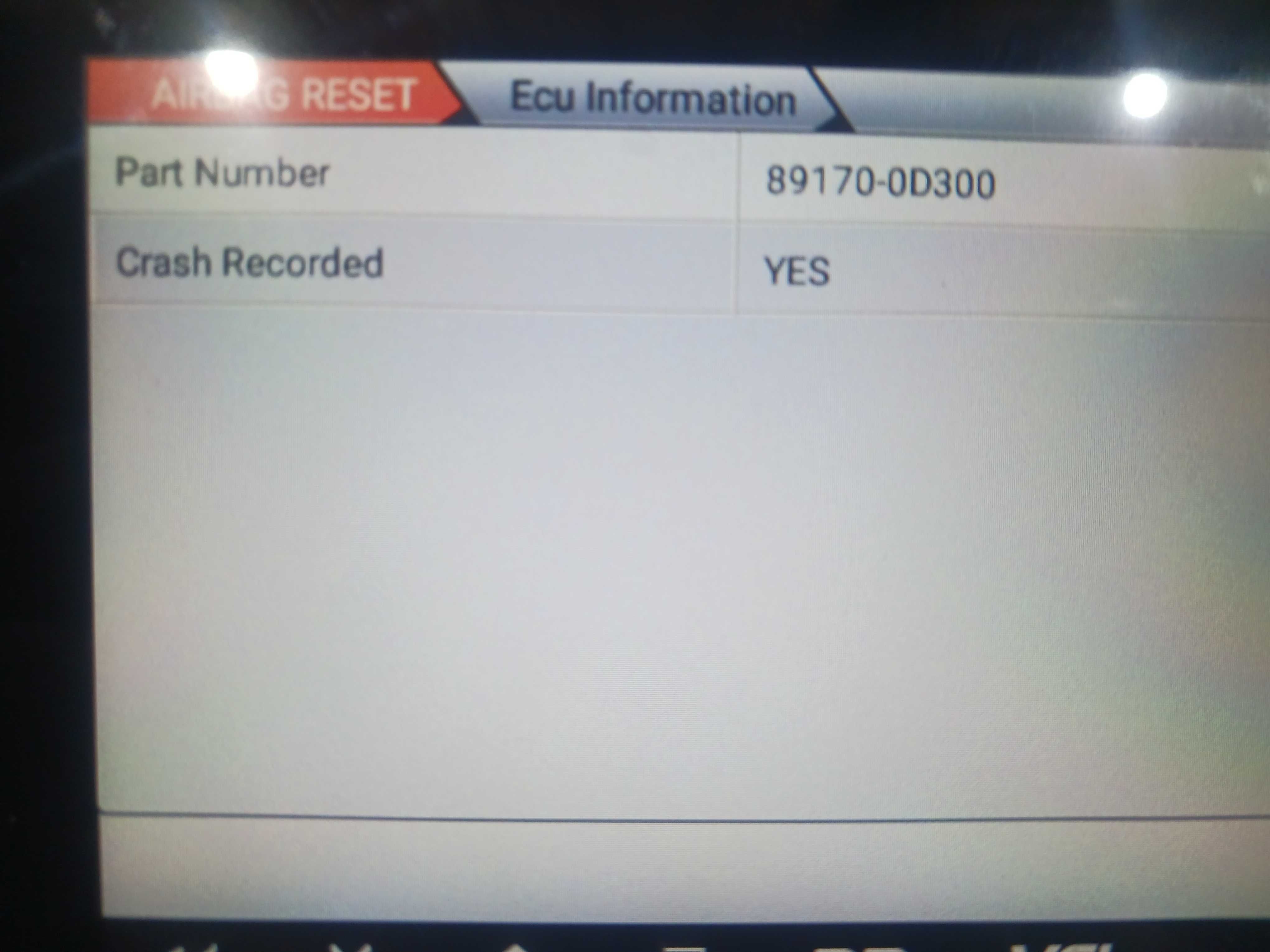 airbag reset(CRASHDATA)