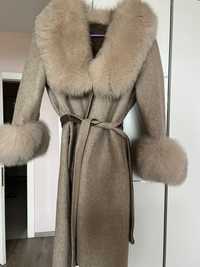 Топ!Ново палто алпака с естествен косъм лисица