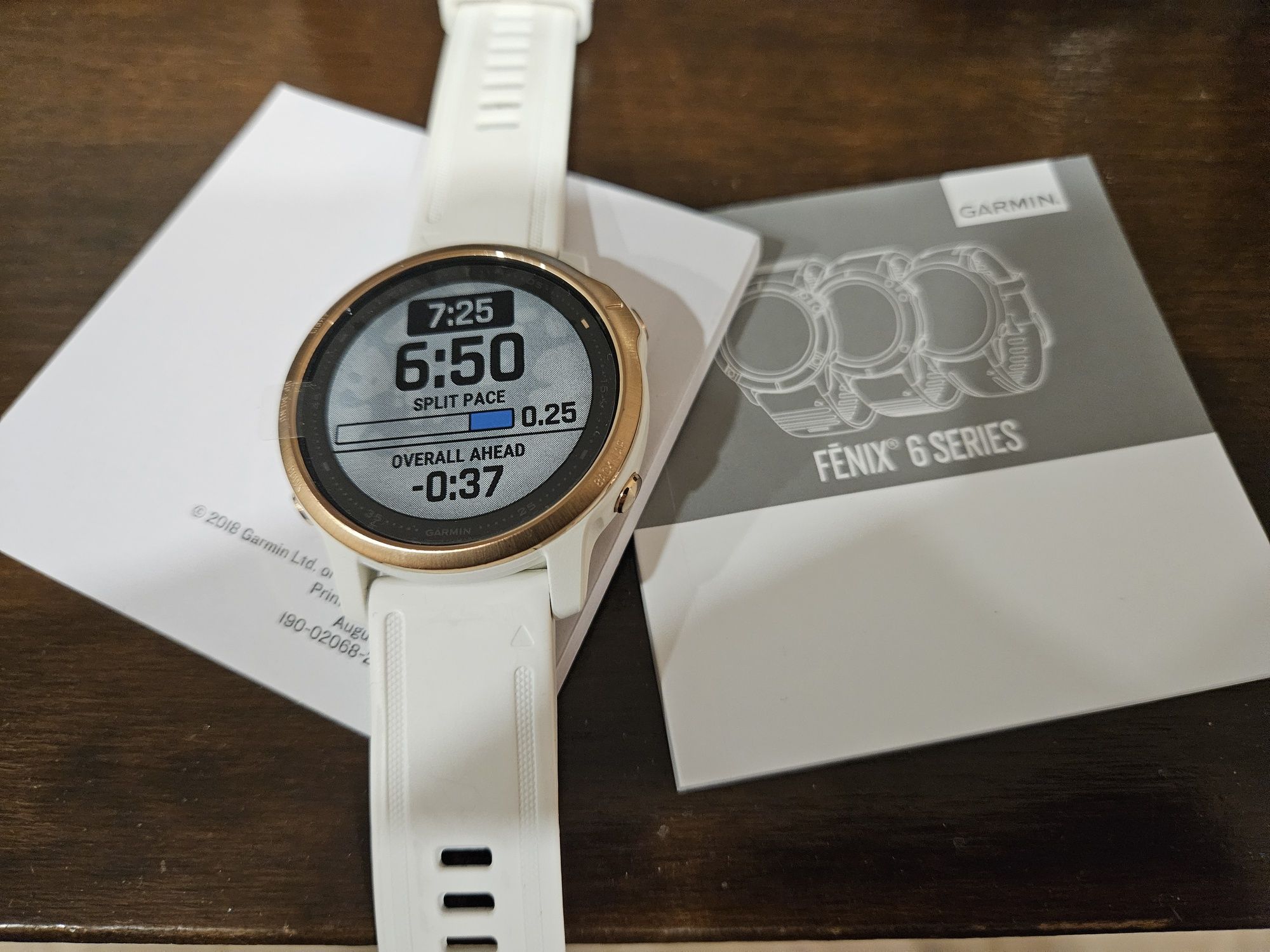 Smartwatch Garmin Fenix 6x Pro rose gold alb