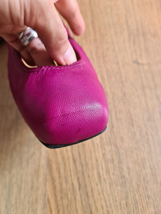 Balerini Lanvin din piele fucsia