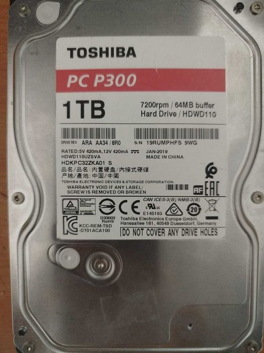 Жесткий диск Toshiba 1Тб