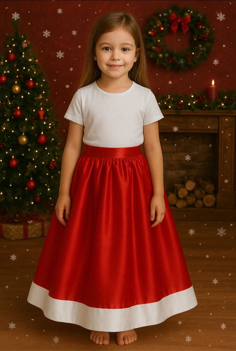 Коледна дълга пола детска