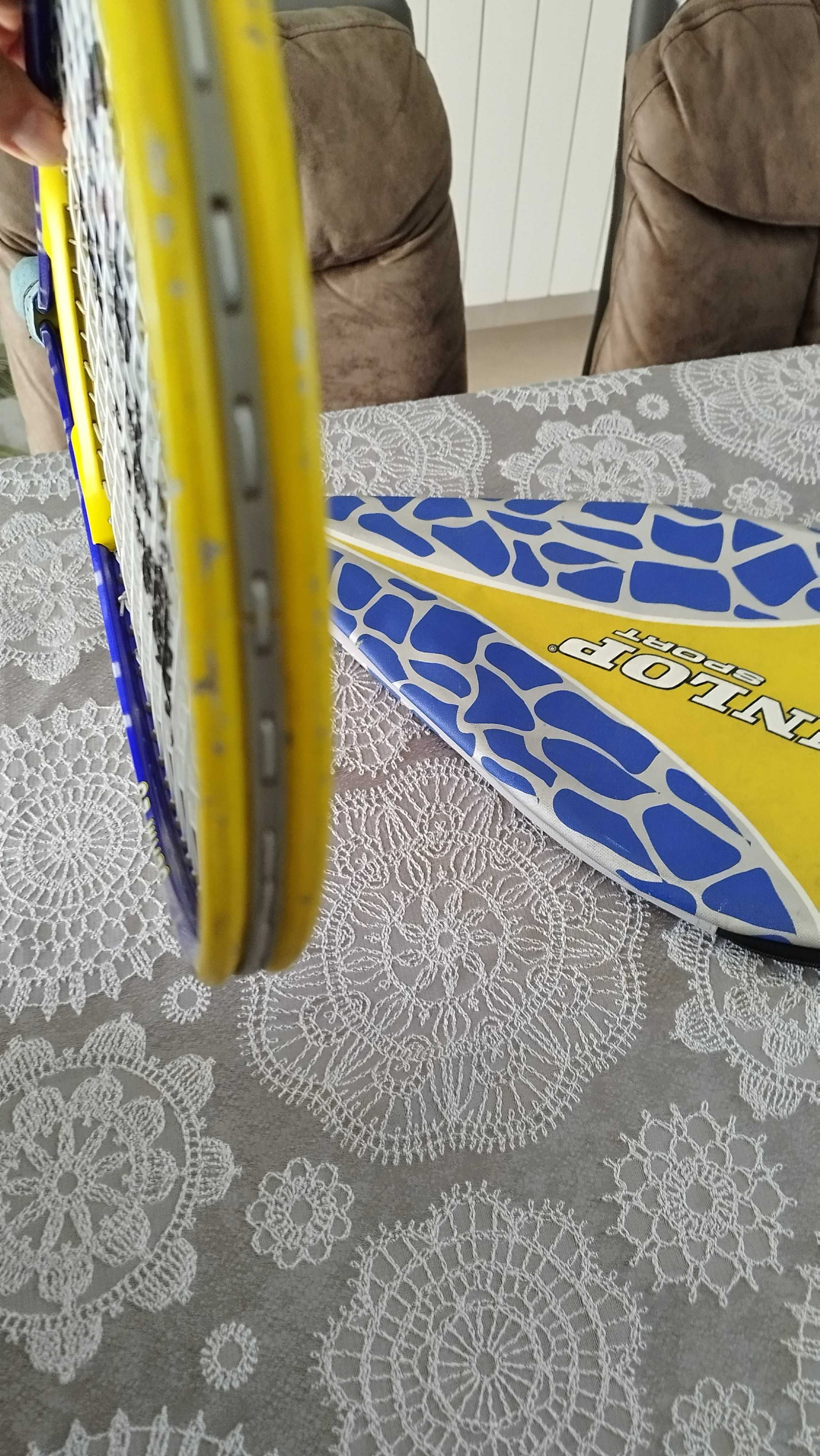 Тенис ракета Dunlop с калъф - хилка за тенис на корт детска 63см