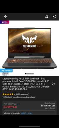Laptop gaming asus tuf F15