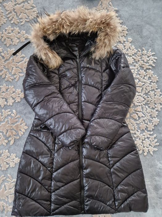 geaca lunga cu blana naturala