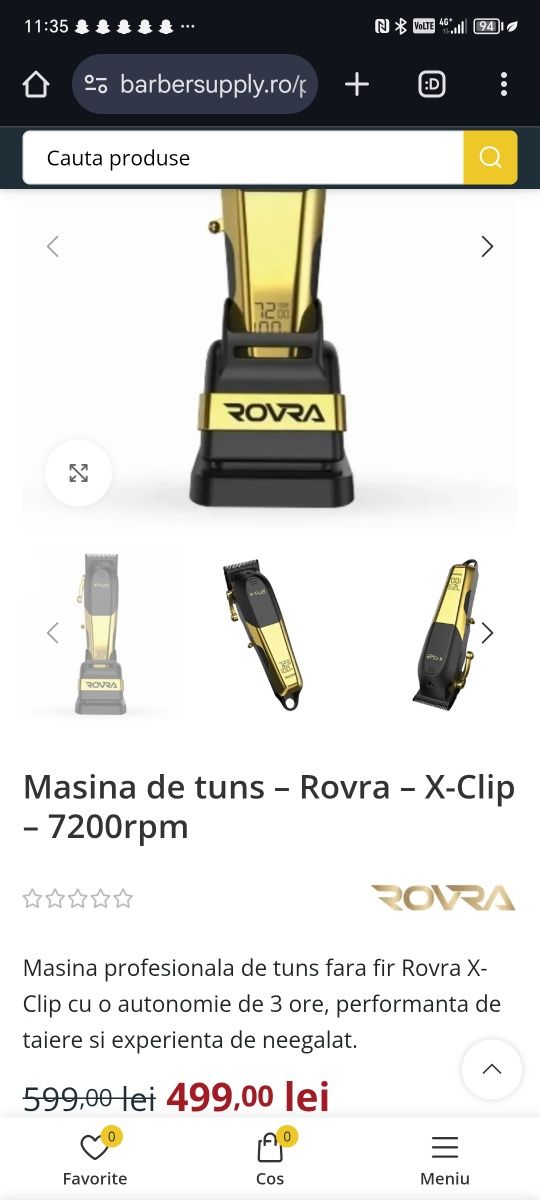 Vând mașina de tuns rovra x clip