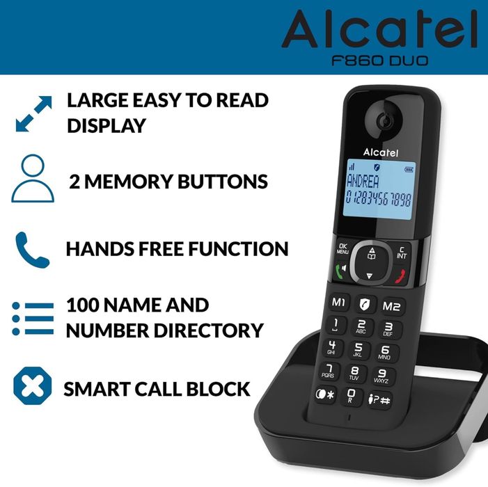 Telefon wireless Alcatel F860 Duo/ set 2 bucati /Blocare apeluri