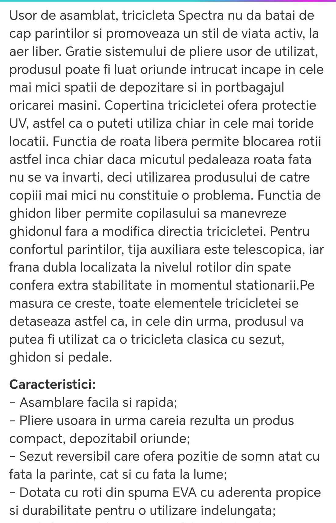 Tricicleta Coccole Spectra Plus, ultrapliabilă, gri