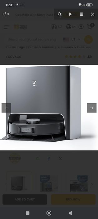 ECOVACS DEEBOT X1 Turbo Robot Vacuum and Mop