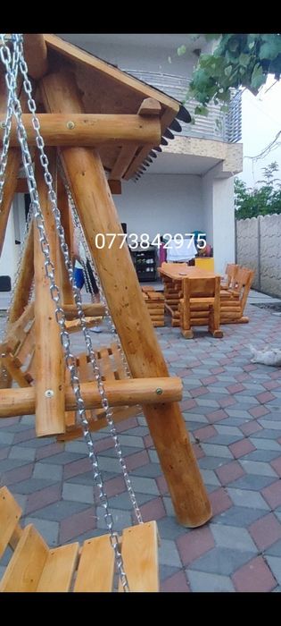 Masă lemn masiv rotund Mobilier rustic