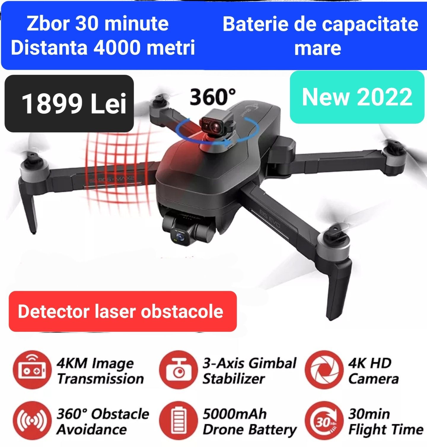 Vand 7 Modele de Drone pro 4K 1000-10000 metri,Gimbal, Noi