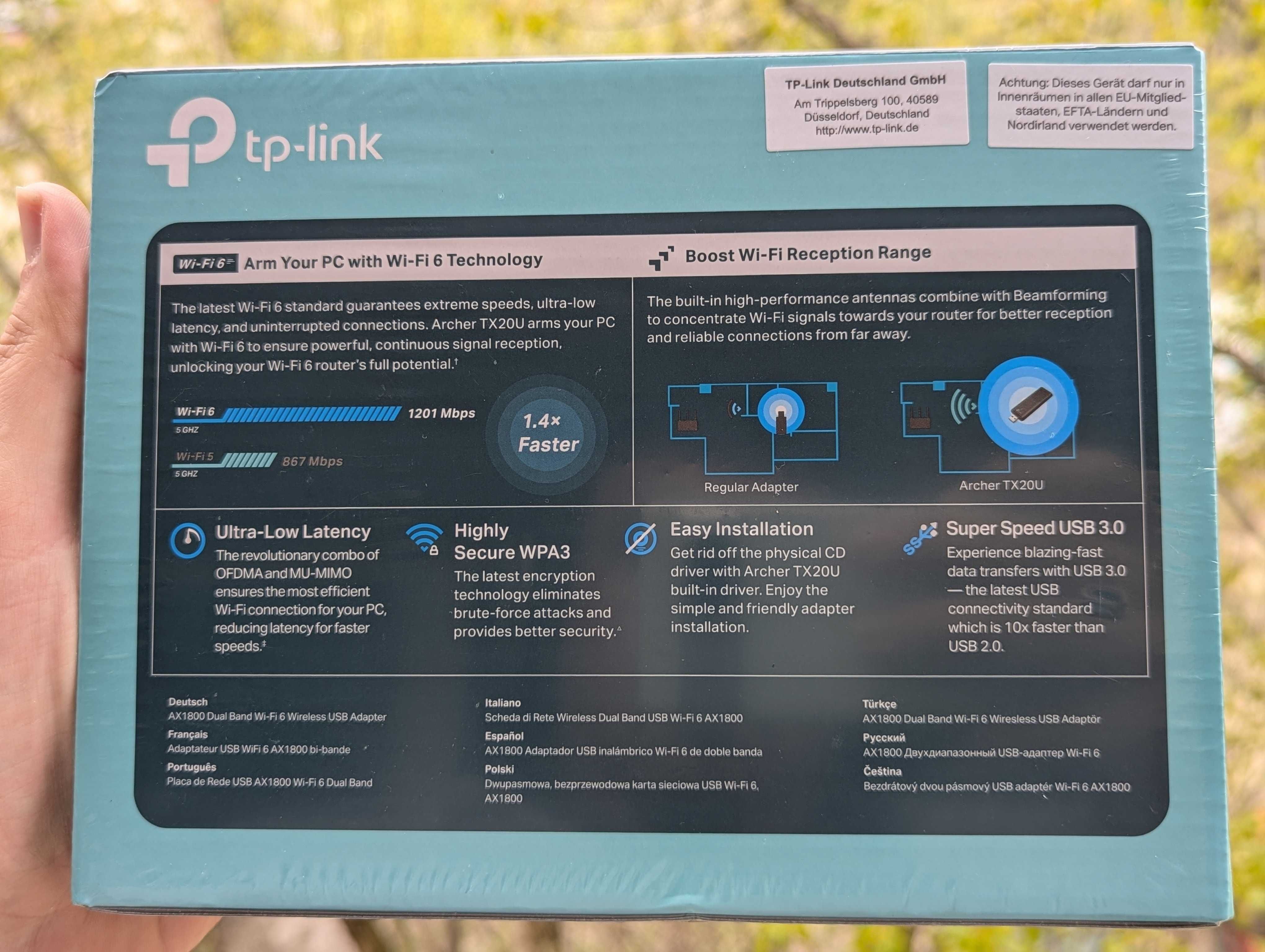 TP-Link WiFi USB Adapter Archer TX20U AX1800 - НОВО!