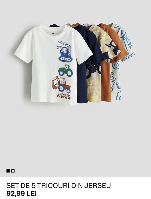 H&M, set de tricouri 110-116