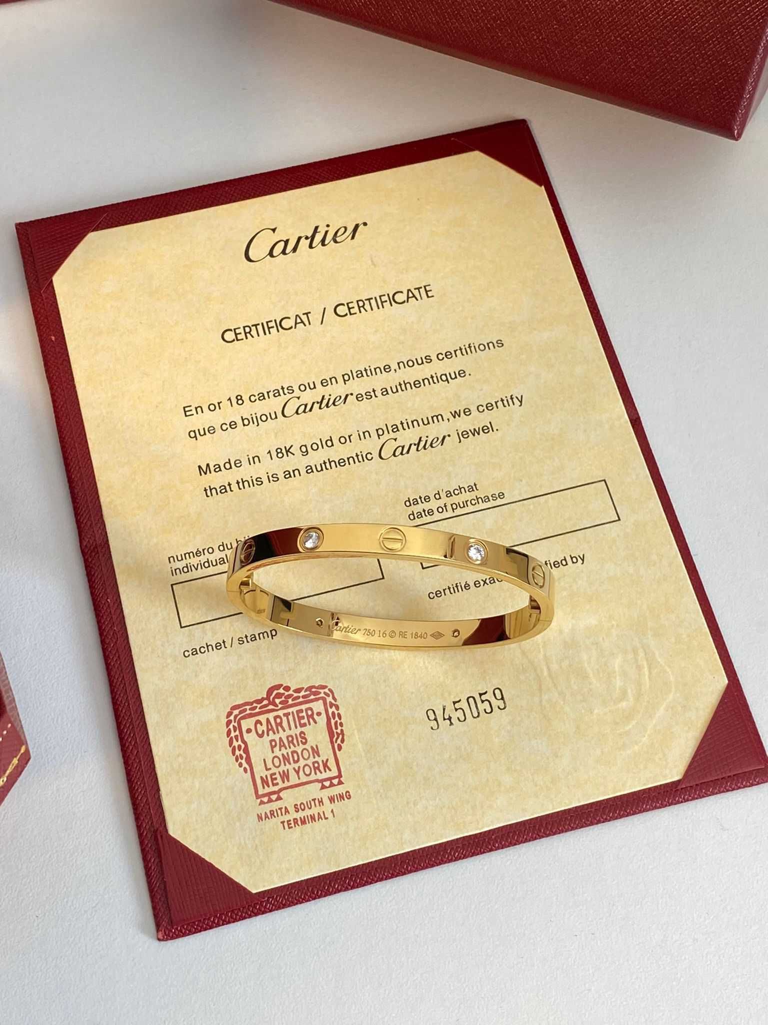 Brățară Cartier LOVE 19 Gold 750 Diamond