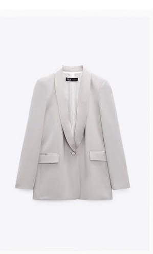 Sacou / blazer dama cu rever satinat ZARA, xs, NOU cu eticheta