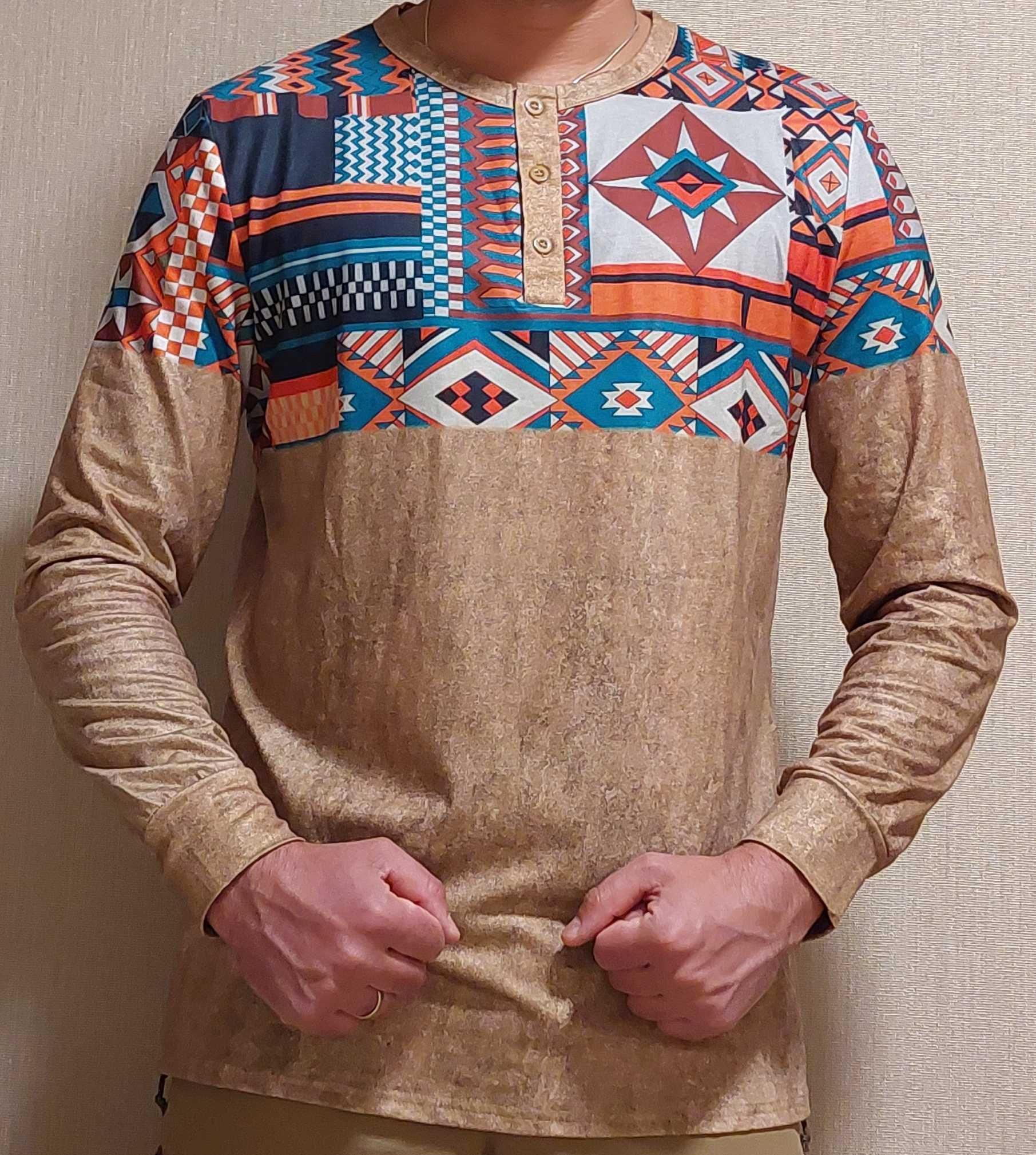 Памучна блуза (материал Jersey) с ИНДИАНСКИ МОТИВИ