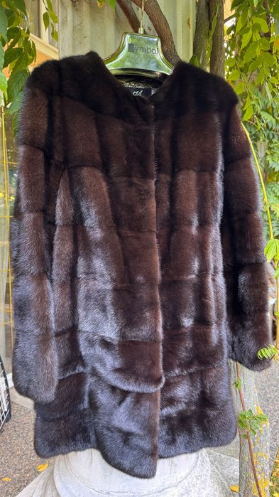 #83 Палто от норка 4 в1.Кафяв.Естествен косъм.Визон.Яке.Елек.