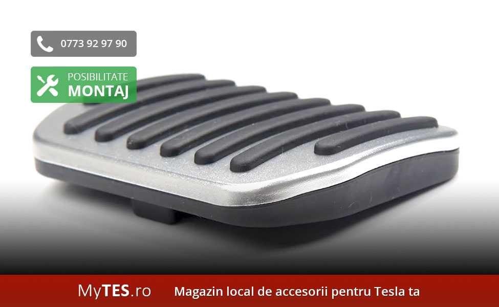 Ornamente metal pedale (argintiu mat/lucios, negre) Tesla Model 3 / Y