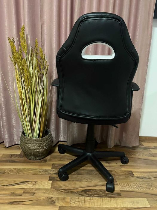 Scaun piele pentru birou, gaming, albastru-alb
