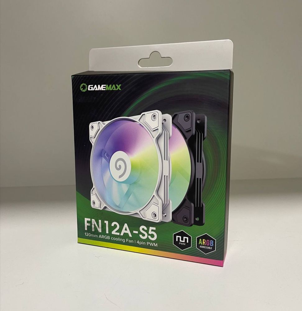 Gamemax ARGB Case coller Oq Qora rangida bor