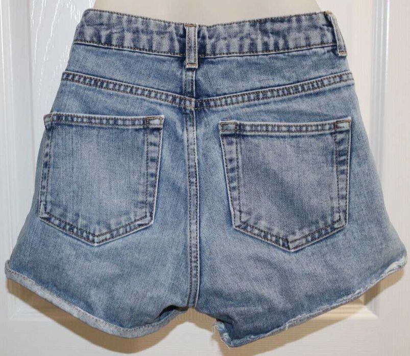 Blugi scurți talie înaltă Zara bleu