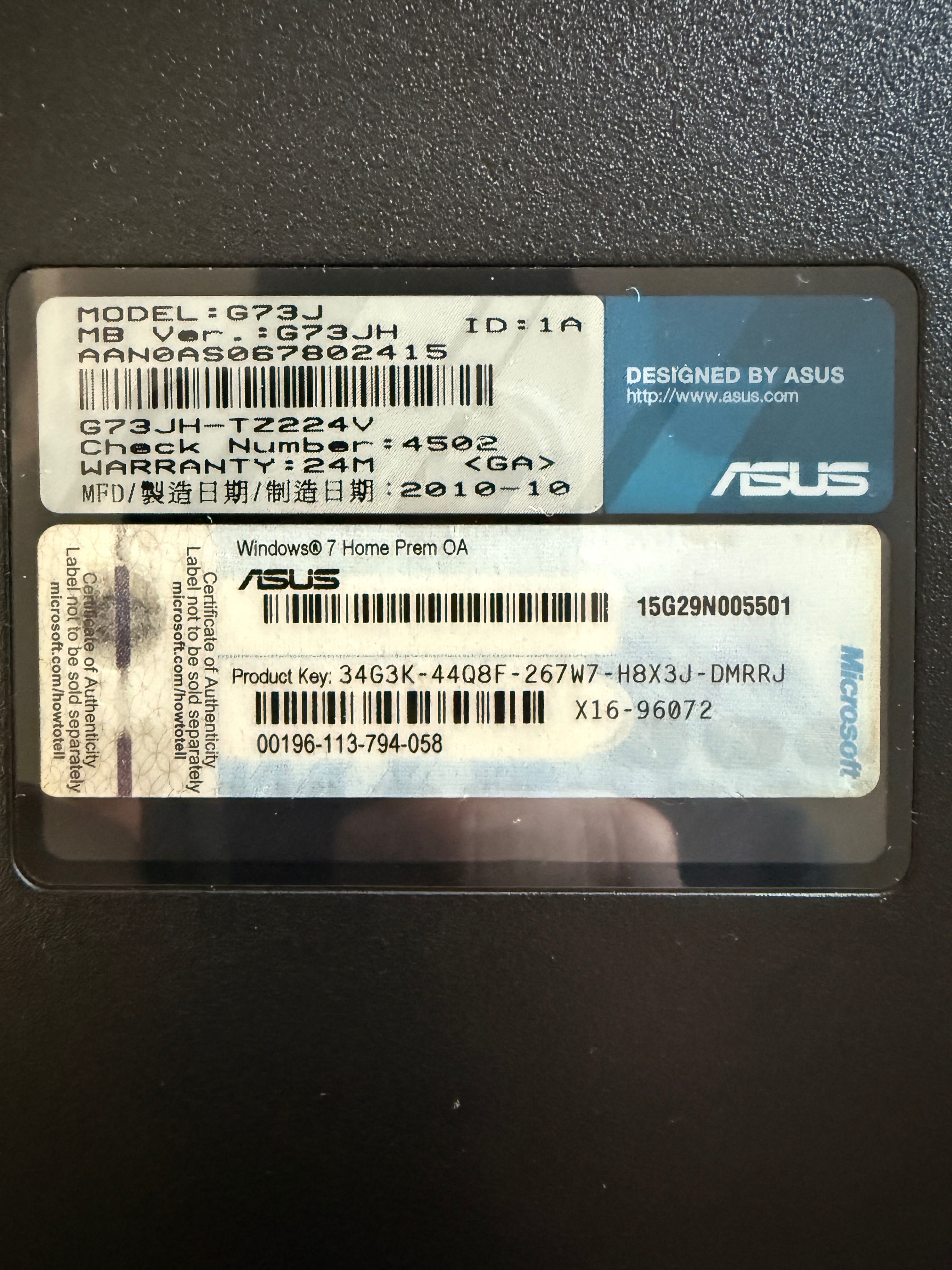 Лаптоп asus G73JH republic of gamer