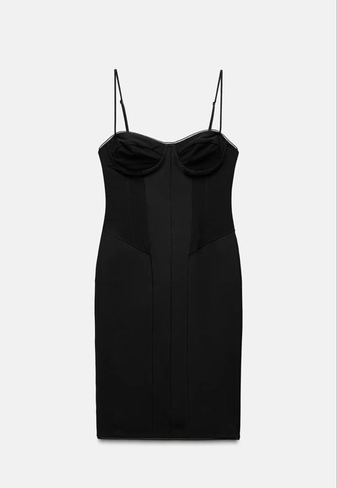 Рокля от полиамид и тюл с контур Zara