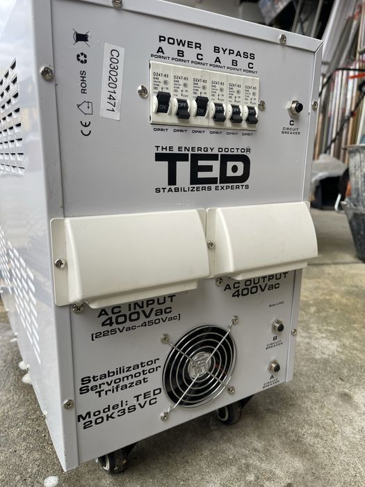 Stabilizator tensiune Servomotor Profesional TED 20 kVa Garantie!