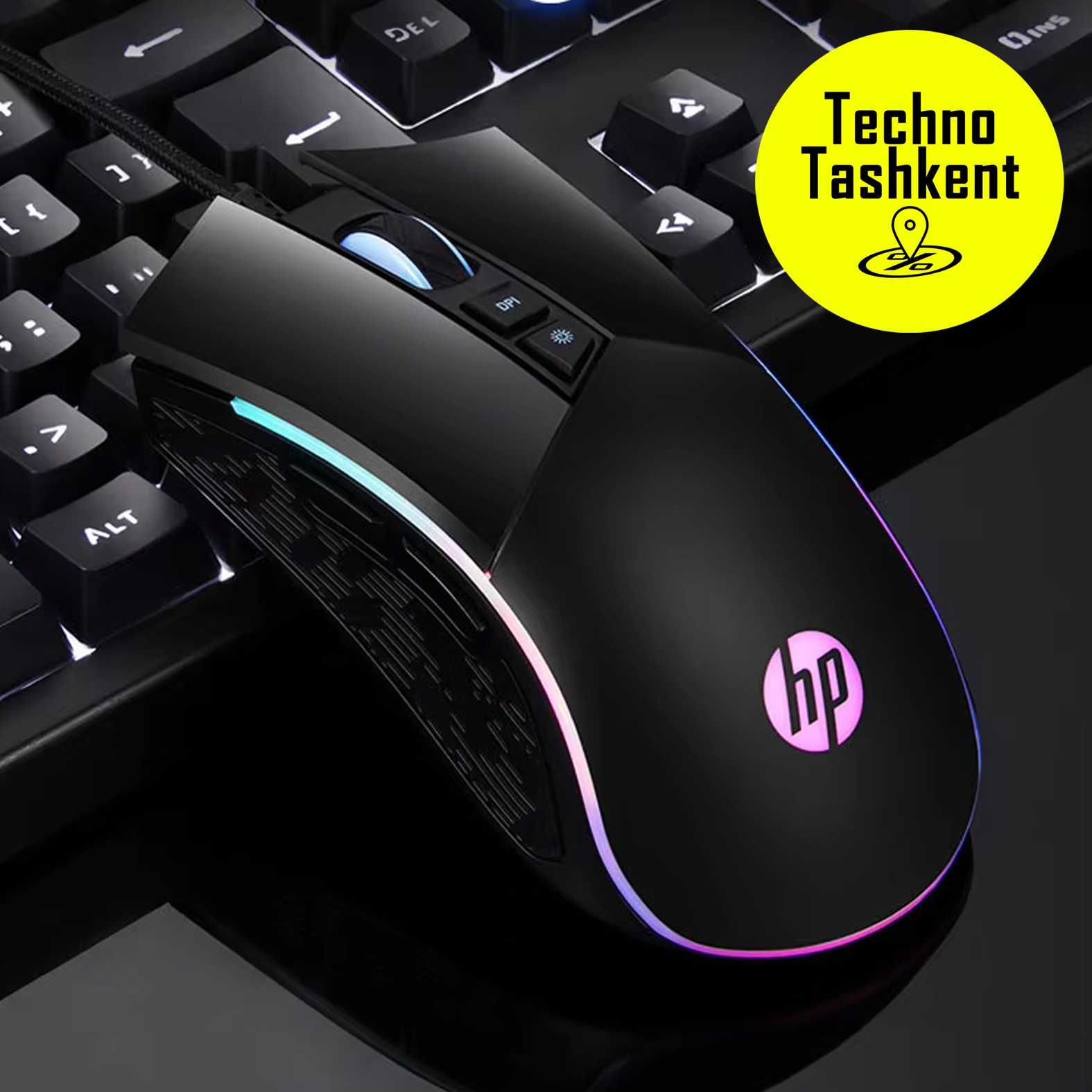 Проводная игровая мышь HP M220 USB, RGB (Garantiya) (Dostavka Bor)