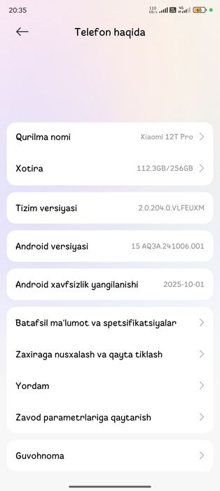 Xiaomi T 12 pro 5G Xolati yahshi B/U
