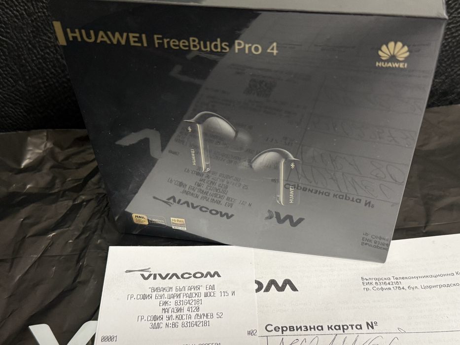 ***ЗАПЕЧАТАНИ Huawei FreeBuds  Pro 4 Vivacom Гаранция 2027 г. Black