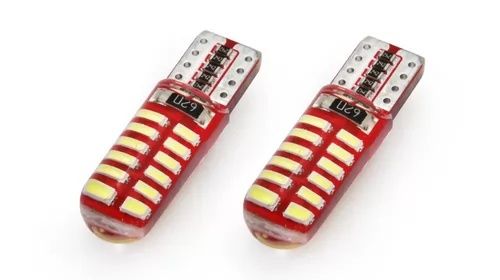 Set Două Becuri Led T10-W5W Silicon (lumină Alb-Rece)
