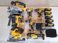 Комплект DEWALT 18V от 7 машини + зарядно + батерии
