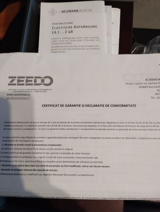 Microfon Neumann u87ai in garanție