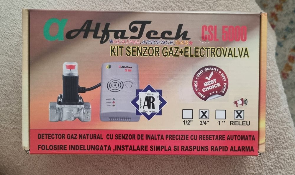 Kit senzor gaz + electrovalva