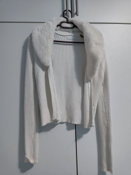 Бяла / синя / бежова жилетка , бяло елече