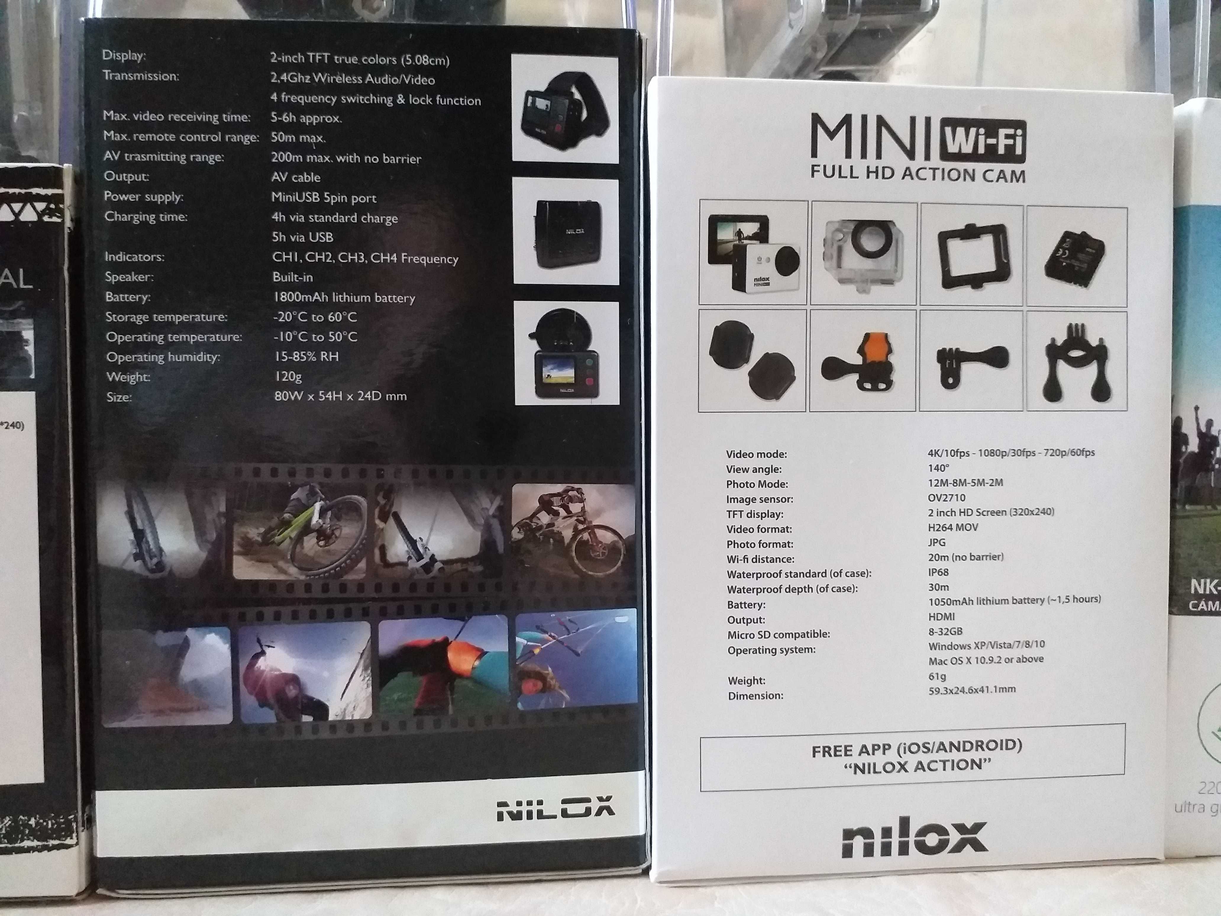 Lot camere acțiune marca NILOX(nu go-pro)si multe accesorii sau schimb