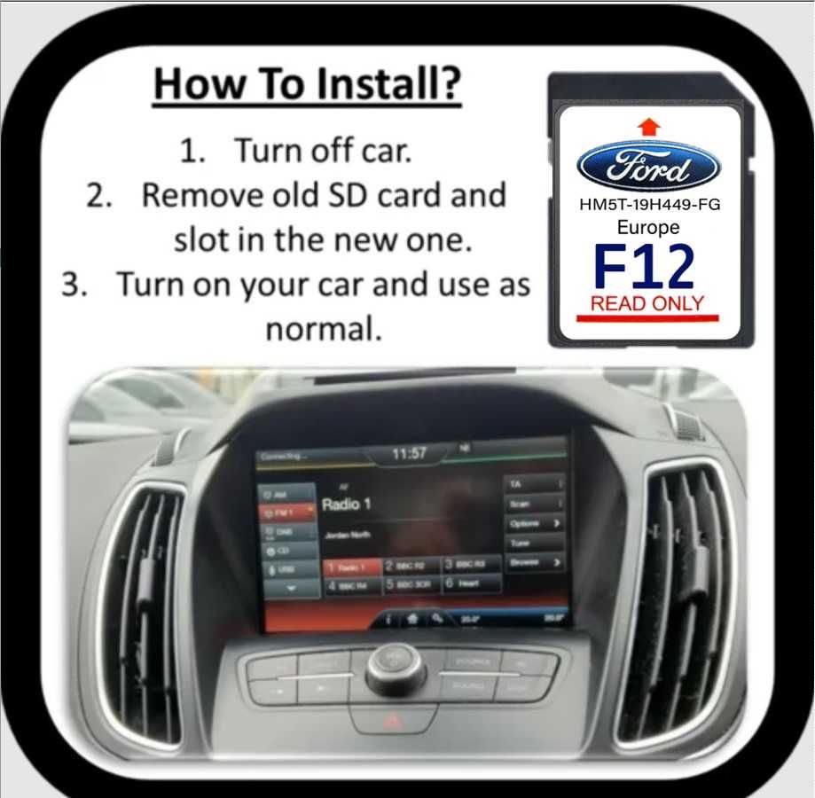 F12 SD card 2024 Форд навигация ъпдейт Sync2 FORD СД карта Lincoln USA