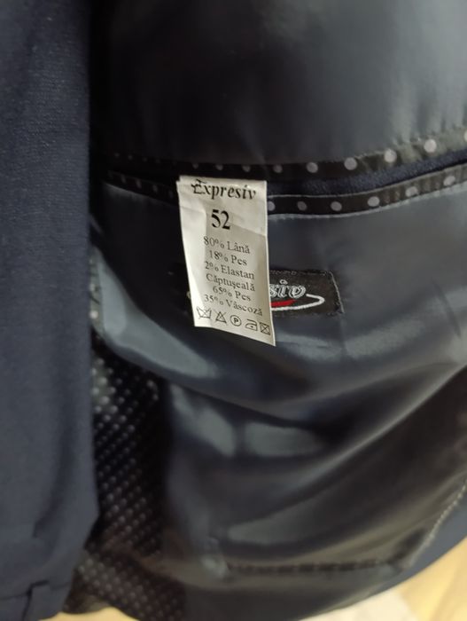 Costum negru bărbați mărimea 52