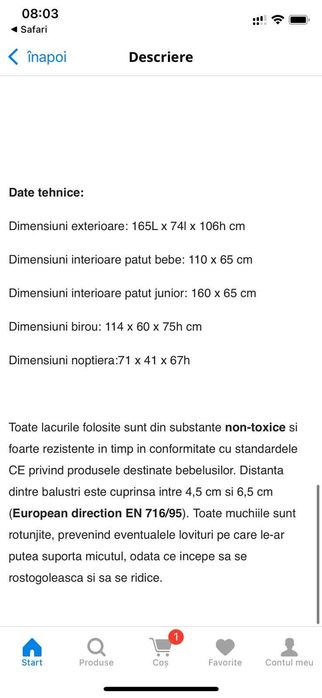 Patut Bebe Convertibil 3 in 1 din MDF,transformabil pat copil,saltea