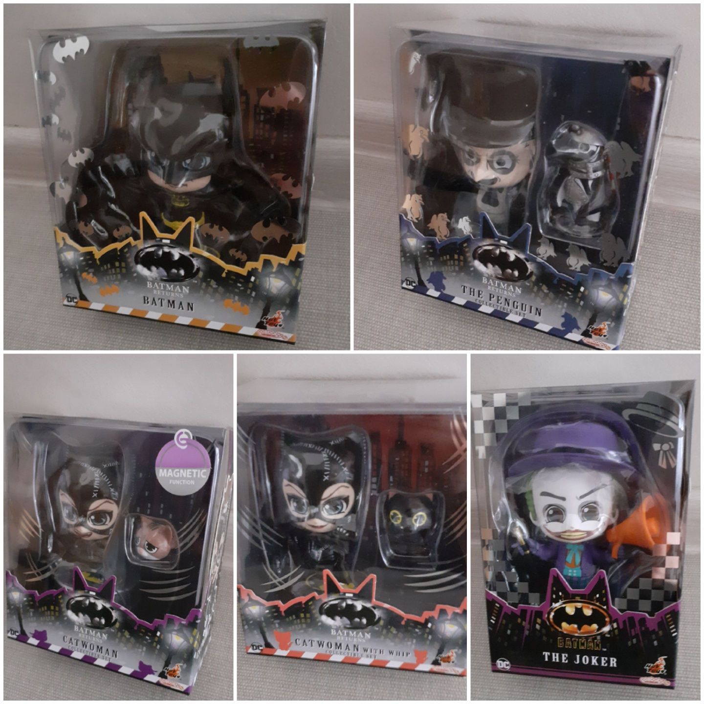 Figurine Hot Toys Cosbaby Catwoman, Batman, Joker,  The Penguin