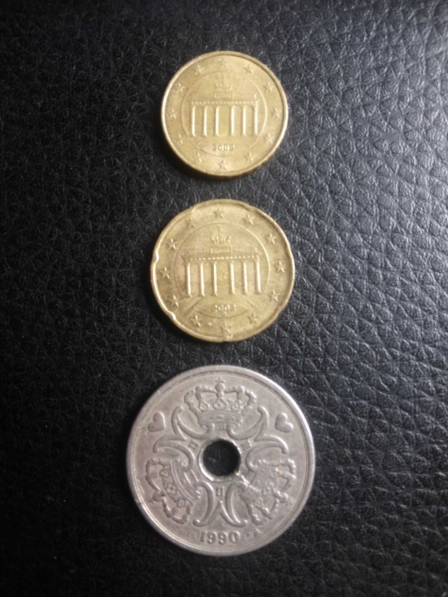 Monede rare 10 - 20 Euro Cent 2002 si 5 Kroner 1990