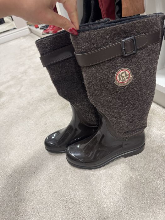 Чизми естествен велур , сини ботии зимни ботуши