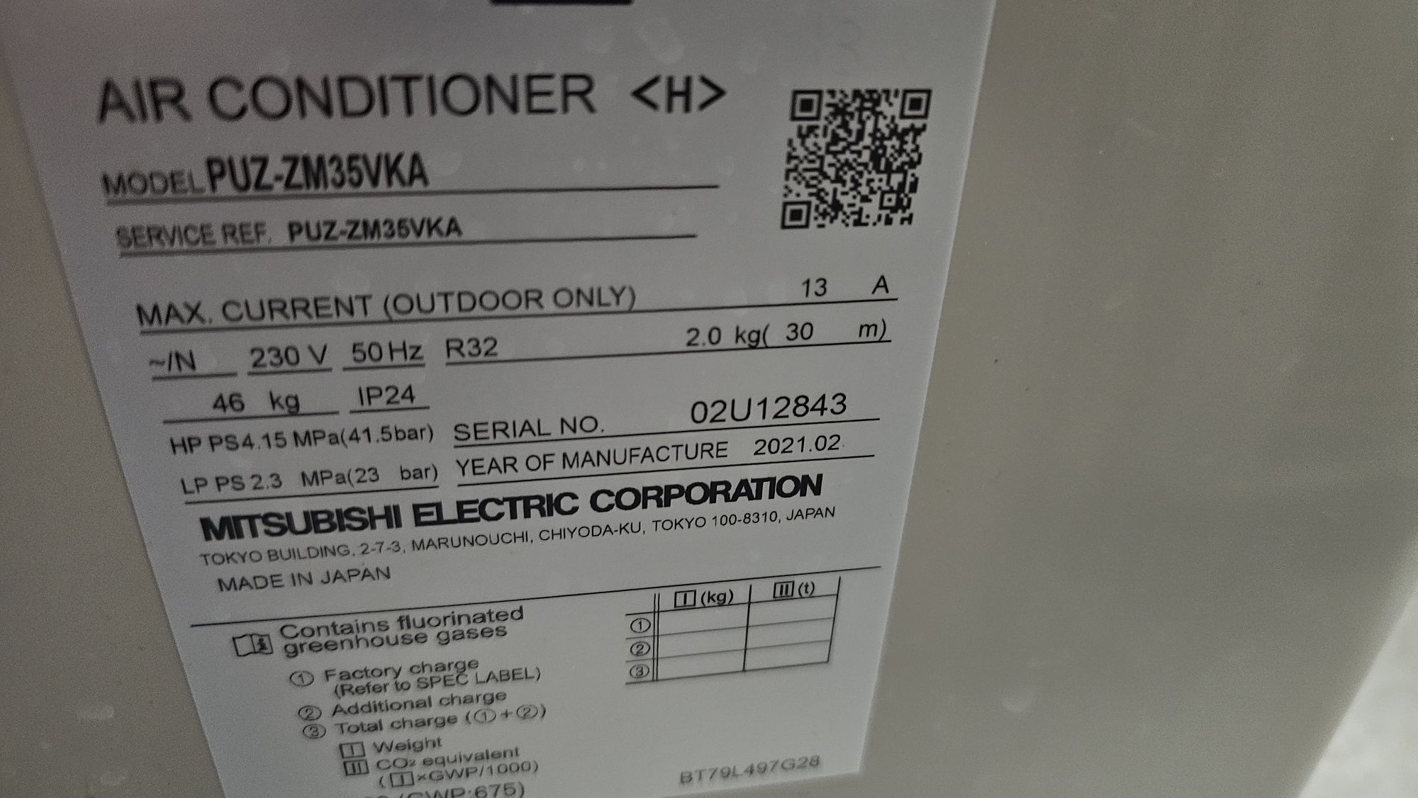 Mitsubishi Electric Mr.slim 12ка A+++  LN35 PUZ-ZM35 PUHZ-ZRP35