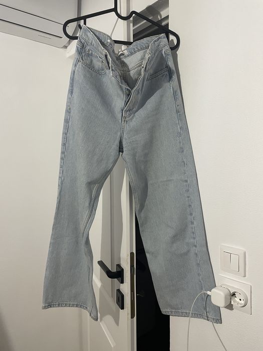 Blugi Mango cropped albaștri mărime 36