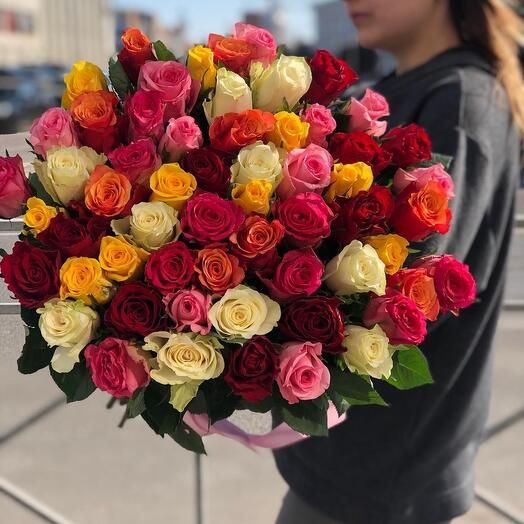 Цветы Алматы розы 25, 51,101,