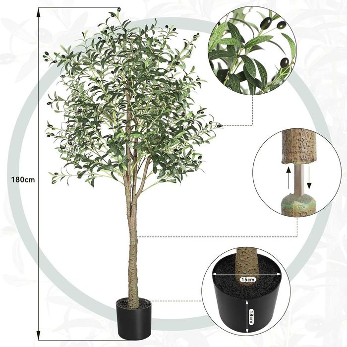 Măslin artificial 700 de frunze 180 cm verde