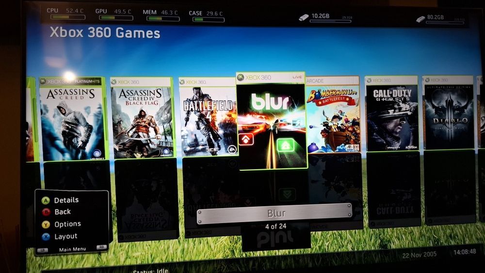 Vând xbox 360 E modat 65 jocuri