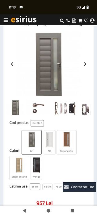 Usa interior noua 88cm, lemn masiv pin