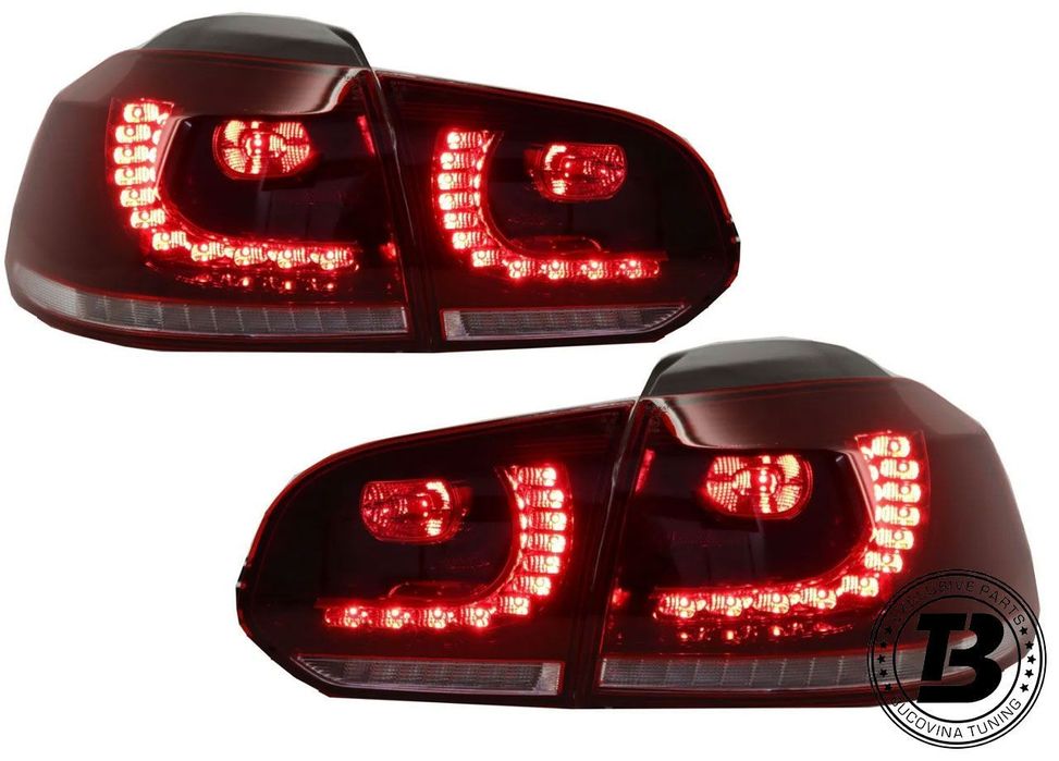 Stopuri Full LED compatibile cu VW Golf 6 VI R20 Cherry Red Design